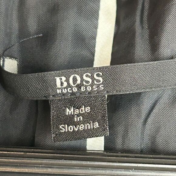 BOSS Hugo Boss Blazer Womens 2 Black One Button Business Formal Jacket Metallic - Picture 8 of 10